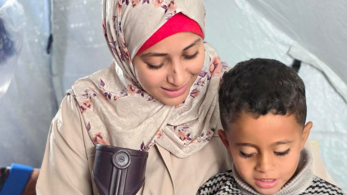 Rabab with her son