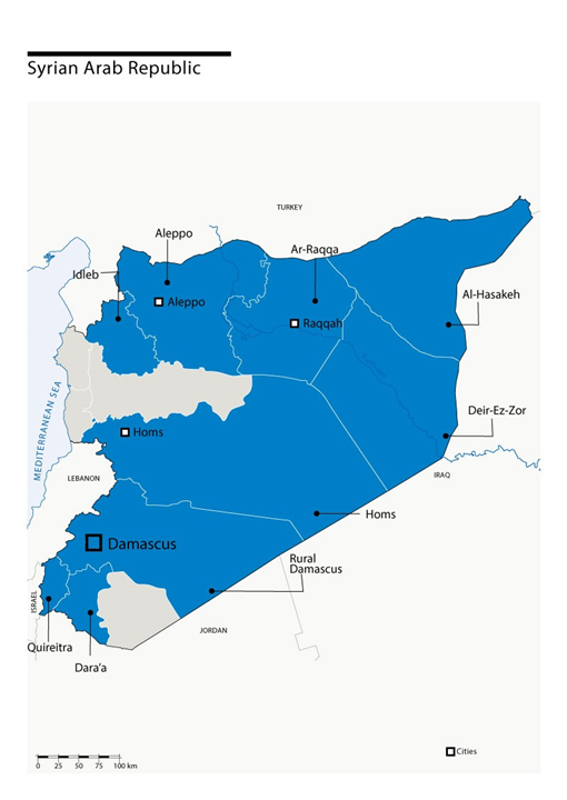 Map of HI interventions in Syria