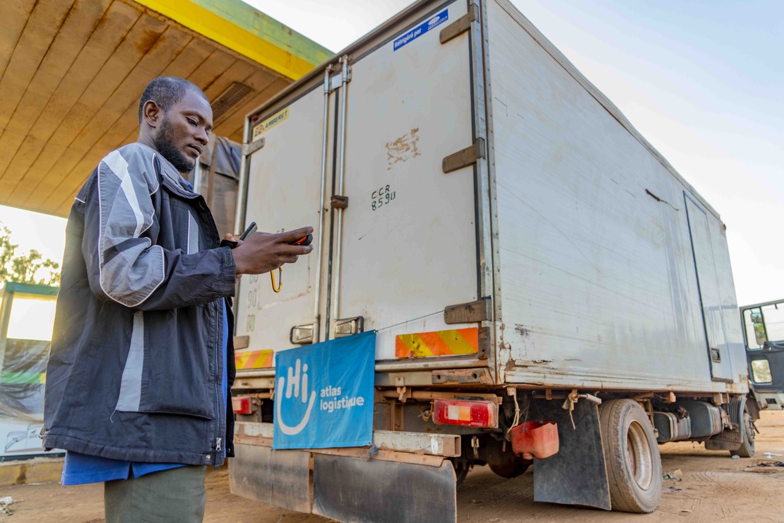 Photo of a refrigerated aid convoy in Bamako, Mali, March 2023.